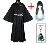 Disfraz de Cosplay de Aime Tokitou Muichirou, disfraz de Demon Slayer, uniforme de Kimetsu No Yaiba Kisatsutai, peluca, disfraz de Halloween para mujer L