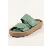 Chanclas velcro Evromoda 93201 36 piel menta 37 menta