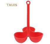 Soporte para huevos al vapor, 3 agujeros para hervir huevos, fácil de limpiar, excelente herramienta de cocina para cocinar huevos escalfados de silicona azul