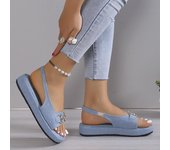 Sandalias romanas vintage para mujer, sandalias romanas de verano para caminar con boca de pez, suela suave, plataforma con punta abierta, cómodas zapatillas, zapatos 39 negro