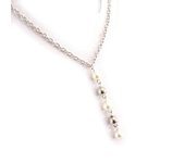 Les Trésors De Lily [J7777] - Collar 'Perla' de plata y marfil beige