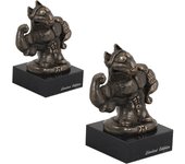 Bull Terrier, Bully V - Dog statue, bust on stone base, sculpture, trophy for dog show by Art-Dog brand marrón