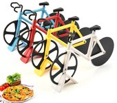 Cortador de Pizza de acero inoxidable con forma de bicicleta, rodillo para bicicleta, cortador de Pizza, cortador de Pizza, cuchillo, herramientas de cocina rojo