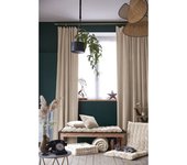 Lot de 2 rideaux ajustables + 8 anneaux pince  César  140 x 270 cm Velours de Coton - César Pampa