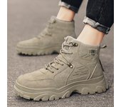 Zapatos de senderismo para hombre, zapatillas deportivas antideslizantes, botas para hombre, zapatos de trabajo de goma 39 bronceado