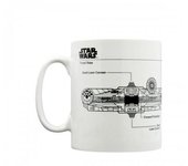 Taza Bosquejo del Halcón Milenario de Star Wars One Size blanco/negro