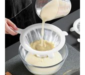 Filtro de malla fina para el hogar, dispositivo de leche de soja, olla caliente, cuchara, filtro de jugo, tamiz One Size blanco