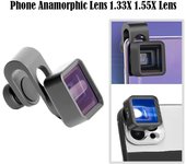 Lente anamórfica para teléfono 1.33X 1.55X Lente gran angular para teléfono inteligente para iPhone 15 14 Video de teléfono Pantalla ancha Película Videocreador Cineasta