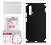 apgo Protective Skin Sticker for the back+sides compatible with Huawei nova 5T, Full Wrap Film, Foil, Vinyl - Pattern Carbon Black