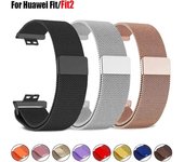 Correa de bucle magnético para Huawei Watch Fit 2, accesorios de correa, pulsera de acero inoxidable para Huawei Watch Fit, pulseras de metal For Huawei Fit plata