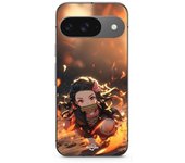 Coque - MANIACASE - Google Pixel 9 - Demon Slayer Nezuko - Souple - Silicone - 3D art anime