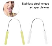 Rascador de lengua de acero inoxidable, limpiador de recubrimiento de lengua en forma de U, eliminación de mal aliento, depurador de lengua portátil, 2 uds. rojo rosa