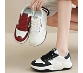 Zapatillas de deporte gruesas con plataforma casual para mujer, ligeras, transpirables, de piel sintética, para caminar, con cordones, tenis, zapatos deportivos para mujer 35 beige