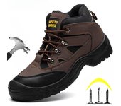 Botas de seguridad ligeras para hombre, zapatos de seguridad para el trabajo, puntera de acero antiperforación, zapatillas de trabajo antideslizantes, botas indestructibles para hombre 39