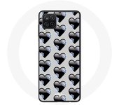 Coque pour Samsung Galaxy A42 5G Fond de coeurs noirs
