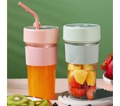 Pequeño vaso portátil y ligero para jugos con pajita, de alta capacidad, con carga tipo C, triturador de hielo para deporte y trabajo.