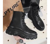 Botas de motociclista negras de cuero de Inglaterra para hombre, botas de moda para jóvenes, impermeables, de tendencia, para otoño e invierno, clásicas, básicas y de caña alta 39