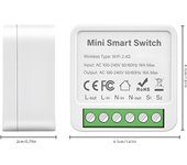 Interruptor de luz inteligente WiFi de 16 A con temporizador para bricolaje, 1 unidad, control bidireccional, inalámbrico Tuya blanco