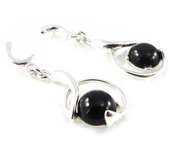 Les Trésors De Lily [H3454] - Boucles Argent 'Déesse Noir de Jais' noir argenté (rhodié) - 32x11 mm negro