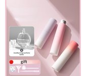 Atomizador de perfume de 8 ml, contenedor portátil de líquido para cosméticos, mini botellas de spray para viajes, botella de recarga de perfume vacía color rosa
