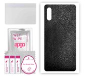 Adhesivo protector trasero apgo compatible con Sony Xperia Ace II SO-41B, lámina de vinilo - Diseño de cuero negro