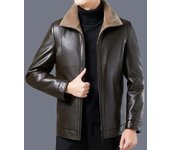 Nueva chaqueta de cuero para hombre, chaqueta de moto de invierno de felpa de gran tamaño para papá, chaqueta de motocicleta para mediana edad y ancianos, chaqueta de cuero para hombre XXXXXXL