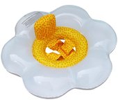 Lindo anillo de natación para bebés estilo coreano con asiento, adorable forma de flor, accesorio de piscina para fiestas de verano para niños