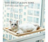 Cama colgante para gatos, hamaca aérea para gatos, casa para gatos, marco de escalada para gatitos, asiento soleado para ventana, nido con soporte, accesorios para mascotas 2024 color rosa
