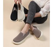 Mocasines informales con plataforma para mujer, zapatos planos de malla tejida transpirables antideslizantes para caminar, zapatillas de tenis ligeras para el trabajo, zapatos de vestir cómodos 35 negro