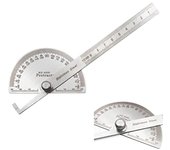 Transportador de ángulos, buscador de regla de ángulo de acero inoxidable de 0 a 180 grados, regla de carpintería de 10 cm, herramienta de medición de ángulo, regla de buscador de ángulo plata