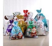 1 juego de bolsas de regalo de Navidad extra grandes para Año Nuevo, bolsas de dulces con impresión láser para decoración navideña, bolsas de PE para Navidad. 23 32