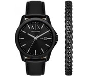 Conjunto de joyas Armani Exchange Ax7147, reloj de cuero para hombre, sede oficial. AX7147SET