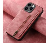 Funda de cuero con cremallera y tarjetero para iPhone 15, 14, 11 Pro Max, 13, 12 Mini, X, XR, XS Max, 8, 7 Plus, a prueba de golpes For iPhone 15 ProMax azul