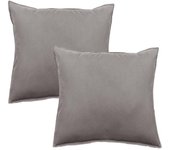 Lot de 2 taies d’oreiller Palace pur coton teint lavé 63 fils/cm² Vent du sud - Palace Galet - Lot de 2 taies d'oreiller 65 x 65 cm