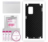 apgo Protective Skin Sticker for the back+sides compatible with Realme 8s 5G, Full Wrap Film, Foil, Vinyl - Pattern Carbon Black