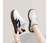 Zapatillas de plataforma informales para mujer, cómodas, sin cordones, de piel sintética, con suela gruesa, para caminar, ligeras y transpirables, con cordones 35 negro