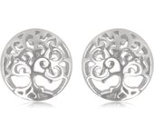 Les Trésors De Lily [Q7039] - Boucles Argent 'Arbre de Vie' argenté (rhodié) - 10 mm plata