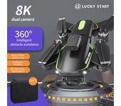 Nuevo F166 Drone plegable 360 ​​° Evitación de obstáculos de cuatro lados EIS Motor sin escobillas estable HD Cámara dual Wifi Fpv Quadcopter Juguete para regalo para niños 4K 1 battery negro