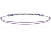 Les Trésors De Lily [K5171] - Bracelet Argent 'Billes' mauve argenté - 50x2 mm púrpura