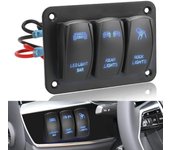 Para Auto coche marino ATV UTV interruptor de palanca Panel de Control luz LED 3 Panel de interruptor basculante 12V 24V encendido/apagado IP65 impermeable rojo