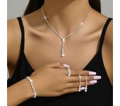 Conjunto de pendientes, collar y pulsera para fotografía de bodas y bodas de moda
