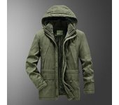 Nuevo abrigo de invierno acolchado de algodón para hombre, abrigo con capucha de longitud media, abrigo de invierno acolchado de algodón elástico informal de talla grande para hombre M
