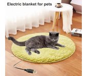 Manta eléctrica para mascotas, tapete de felpa para el suelo, antifugas, prevención del frío, temperatura constante, no se desprende