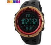 SKMEI Hombres Relojes deportivos Cuenta regresiva Reloj de doble hora Alarma Cronógrafo Relojes de pulsera digitales 50M verde del ejército