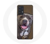 Coque pour Samsung Galaxy A13 4G / A13 4G Lite Chien Pitbull Blanc gris