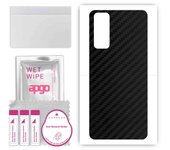 apgo Protective Skin Sticker for the back compatible with Vivo Y72, Wrap Film, Foil, Vinyl - Pattern Carbon Black