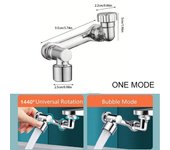Grifo de rotación Universal de 1080 °, cabezal rociador extensor, brazo de Robot de cocina, extensión de grifos, mezclador, aireador, burbujeador, boquilla de grifo de agua One mode plata