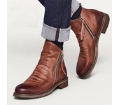 Botas Chelsea de piel sintética de moda para hombre, zapatos de caña alta con borlas y cremallera, botines de primavera y otoño para hombre, cómodas, tallas grandes 38-48 38 marrón