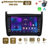 icreative Radio Android para coche para Volkswagen Polo Sedan 2008-2018 con botón, reproductor Multimedia de vídeo estéreo 2din, WIFI, GPS, Carplay 2 + 32GB 1+16GB