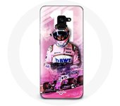 Coque pour Samsung Galaxy A8 Plus Formule 1 Sergio Pérez Pilote de F1 Rose